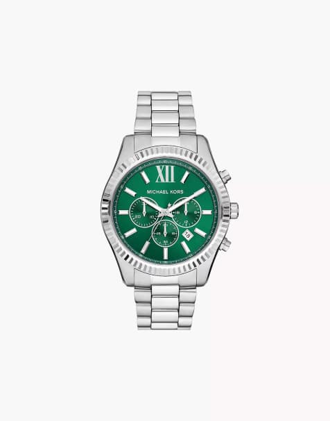 Michael Kors Men's lexington chronograph, stainless steel watch- SILVER - view 1