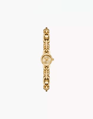 Michael Kors - MK Astor - Damenuhr aus goldfarbenem Edelstahl mit zwei Zeigern und Kettenarmband