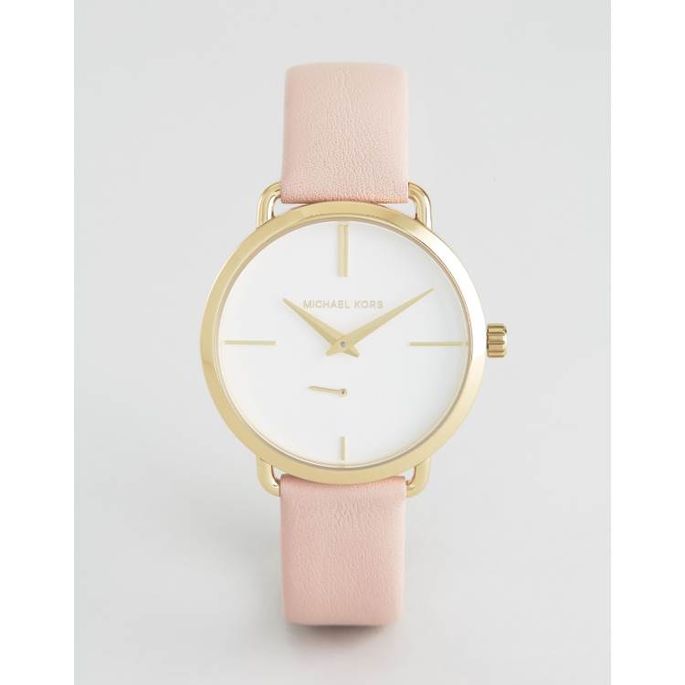 Michael Kors MK2659 Pink Cinthia Leather Watch ASOS