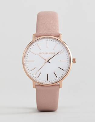 leather michael kors watch