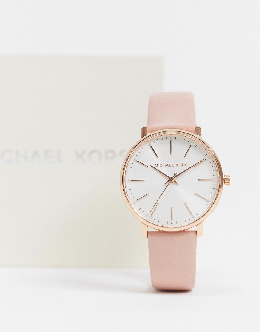 Michael Kors - MK2741 Pyper - Leren horloge in roze
