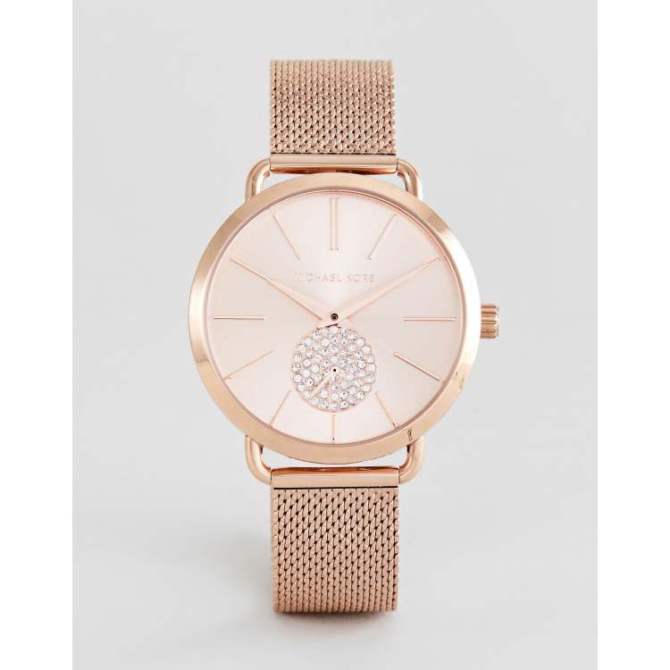 Michael kors rose store gold mesh watch