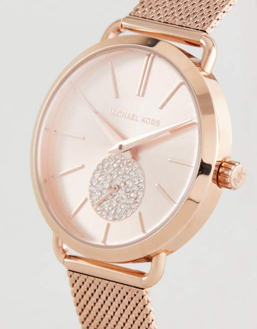 Michael Kors - MK3845 Portia - Montre avec bracelet en maille, 37 mm - Or rose, 2 de 4