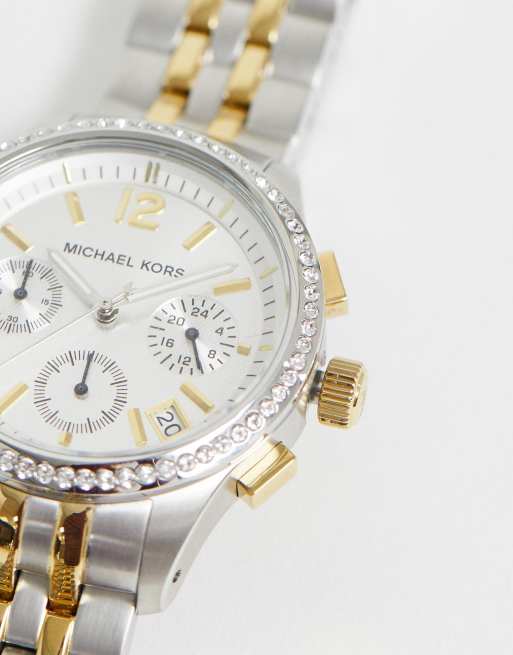 Michael Kors MK5098 ladies two tone chronograph watch