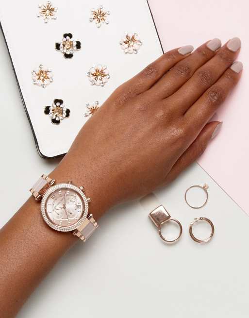 Michael Kors – MK5896 Parker chronograph – Armbandsklocka i roséguld, 3 av 4