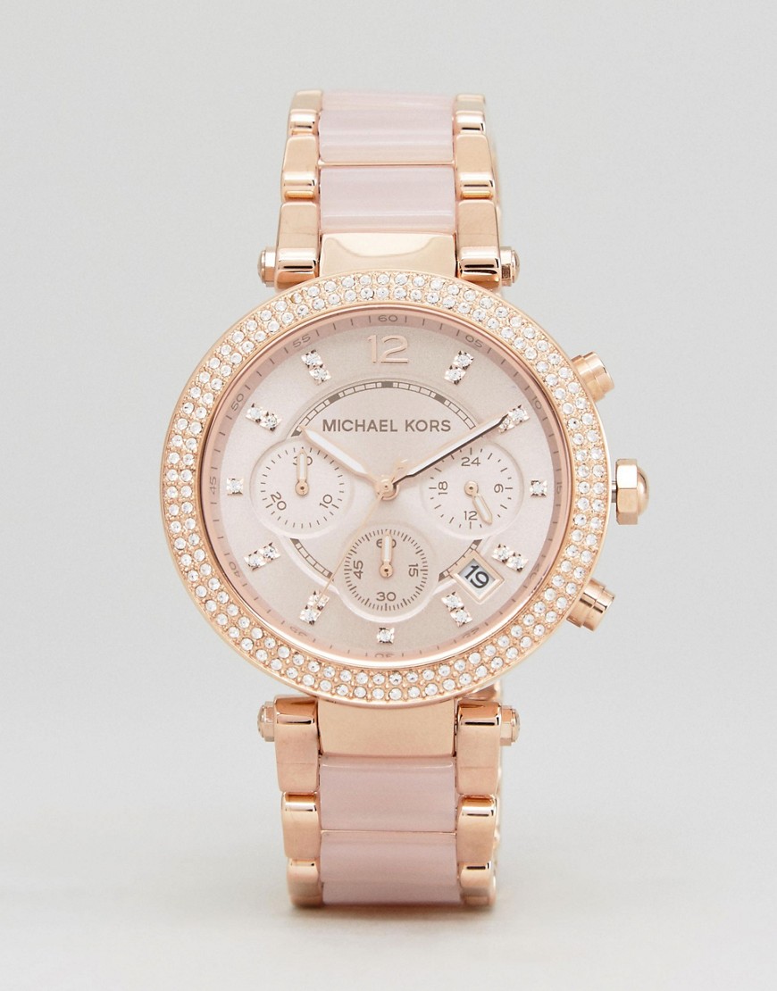Michael Kors MK5896 Parker Chronograph Bracelet Watch In Rose Gold