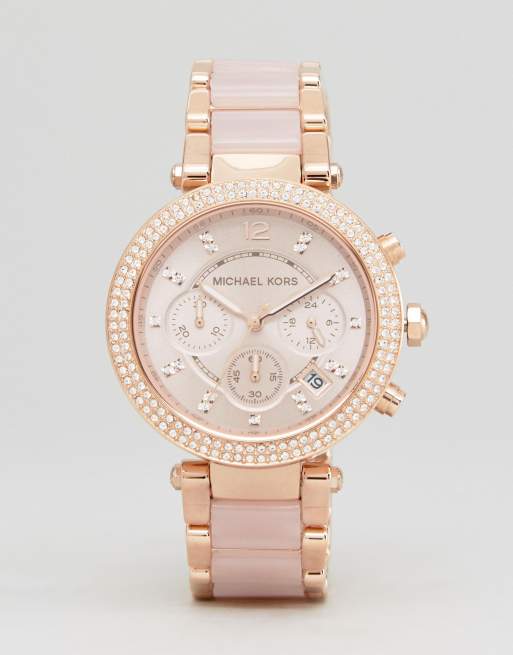 Michael Kors – MK5896 Parker – Zegarek na bransolecie w kolorze różowego złota z chronografem