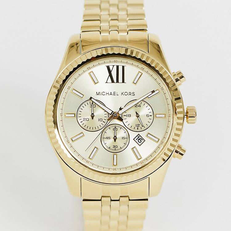 Lexington watch | ASOS gold Kors chronograph Michael MK8281