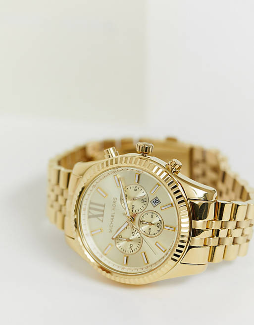 Michael Kors MK8281 Lexington gold chronograph watch | ASOS