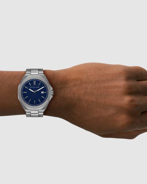 Michael Kors montre Callum à trois aiguilles avec date en acier inoxydable gris canon, 3 de 4