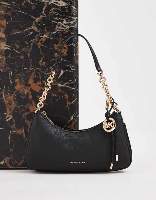 Michael Kors Nolita borsa a spalla tipo pochette con tracolla in metallo nera, 1 di 4