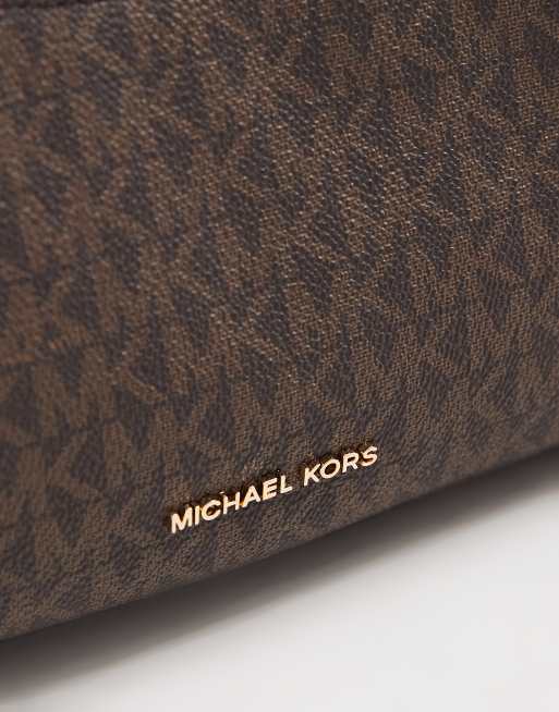 Michael Kors – Nolita – Brun, monogrammönstrad axelväska med kedja, 3 av 4
