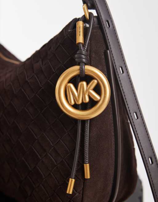 Michael Kors Nolita große gewebte Schultertasche in Schokobraun, 2 von 5