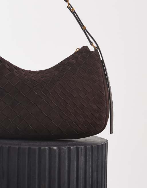Michael Kors Nolita große gewebte Schultertasche in Schokobraun, 3 von 5