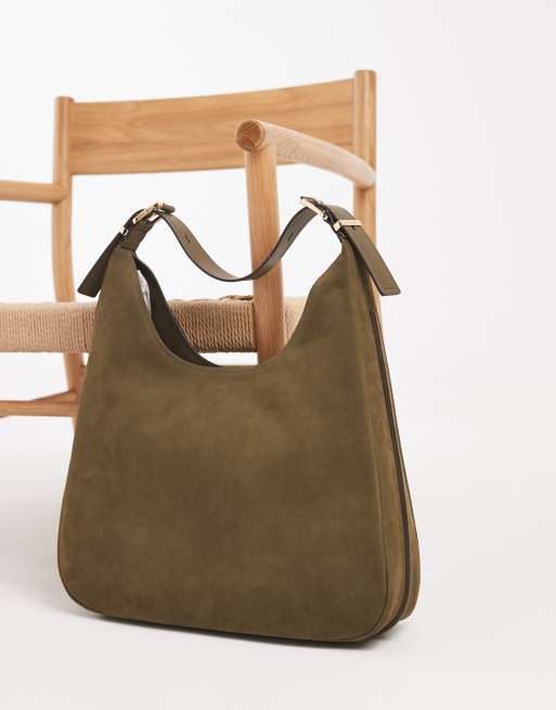 Michael Kors - Nolita - Kakigrøn stor løstsiddende skuldertaske i nubuck, 2 af 4