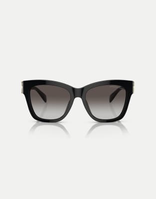 Michael Kors Donna Nero/Grigio Mk2182u Empire Square 30058G Occhiali Da Sole Acetato Farfalla Normale Sfumato - Immagine 4