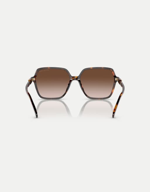Michael Kors occhiali da sole Jasper squadrati con lente marrone effetto tartarugato scuro, 2 di 4