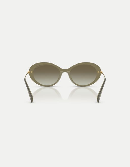 Michael Kors occhiali da sole ovali Rockaway con lente verde in olive smoke, 2 di 4