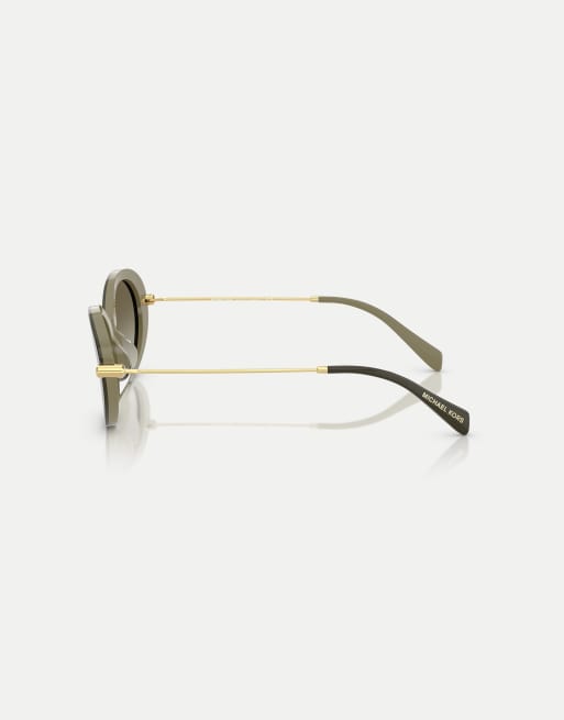 Michael Kors occhiali da sole ovali Rockaway con lente verde in olive smoke, 4 di 4