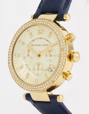 michael kors blue strap watch