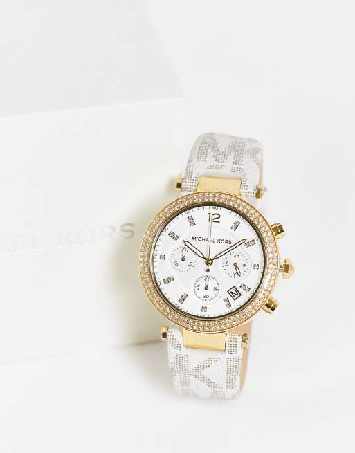 Michael Kors Parker Orologio da donna con cinturino con logo color oro
