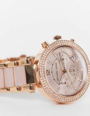 rose gold and pink mk watch