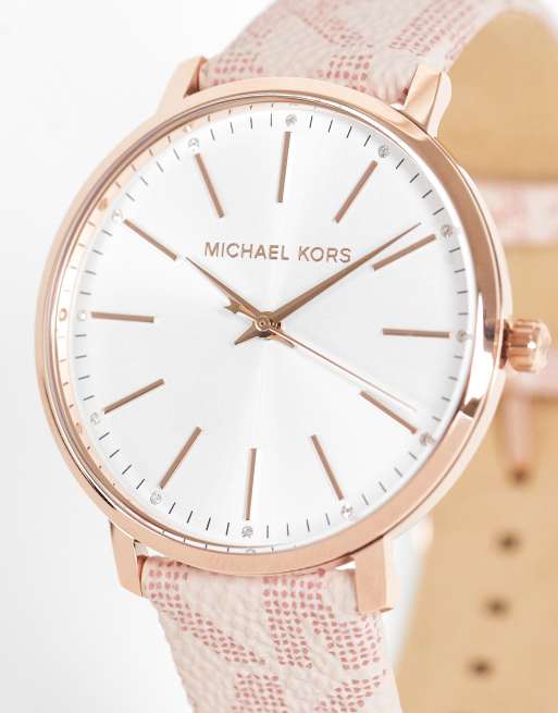 Michael Kors Pyper womens logo strap watch in pink