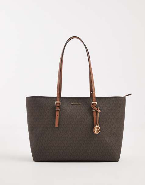 Michael Kors – Quinn – Große Tragetasche in Braun mit Monogramm-Muster - view 1