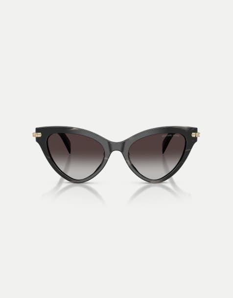 Michael Kors Roanoke Cat-Eye-Sonnenbrillen mit grauen Gläsern in Schwarz-Hornoptik - view 1
