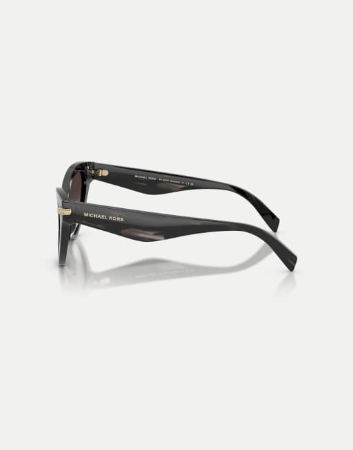 Michael Kors Roanoke Cat-Eye-Sonnenbrillen mit grauen Gläsern in Schwarz-Hornoptik, 4 von 4