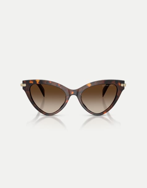 Michael Kors Roanoke cat eye sunglasses with grey lens in luggage tortoise - view 1