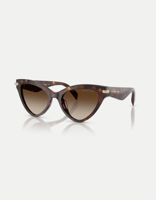 Michael Kors Roanoke cat eye sunglasses with grey lens in luggage tortoise, 3 of 4