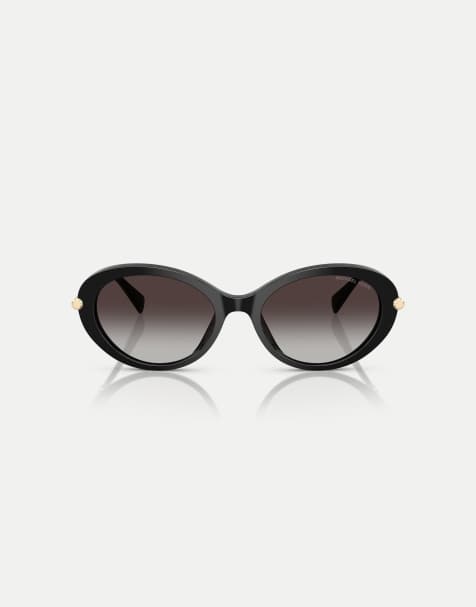 Michael Kors Rockaway lunettes de soleil ovales à verres gris, noires - view 1