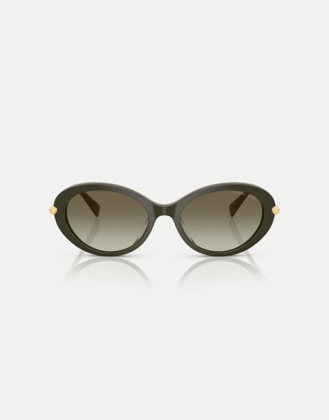 Michael Kors Rockaway lunettes de soleil ovales avec verres verts en olive smoke - view 1