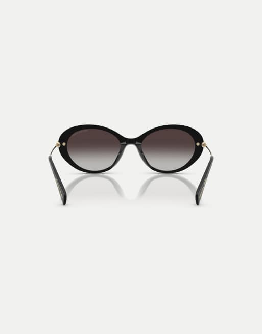 Michael Kors Rockaway ovale Sonnenbrille mit grauen Gläsern in Schwarz, 2 von 4