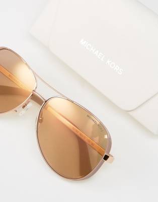 michael kors gold aviator sunglasses