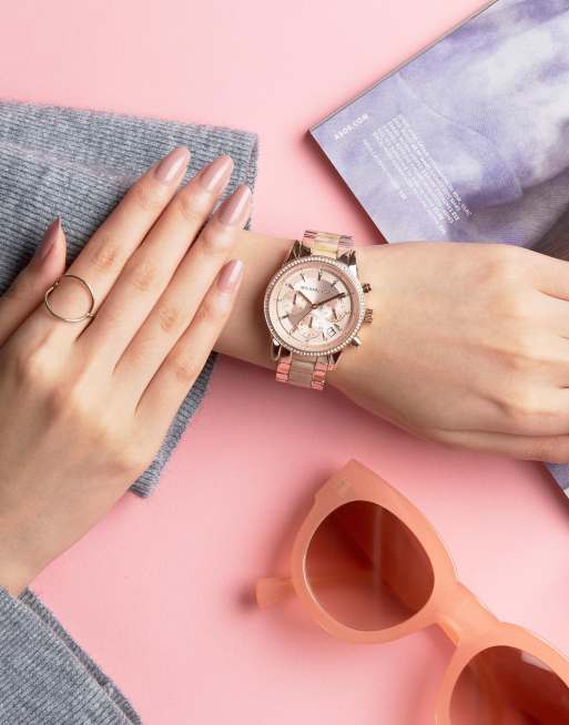 Michael kors ritz store chronograph rose gold