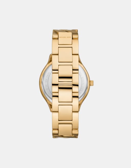 Michael Kors – Runway – Damenuhr aus goldfarbenem Edelstahl mit drei Zeigern, 3 von 3
