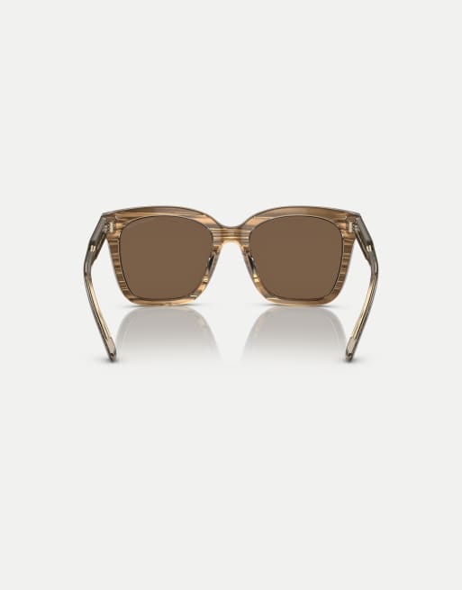 Michael Kors San Marino occhiali da sole squadrati con lenti marroni in marrone, 2 di 4