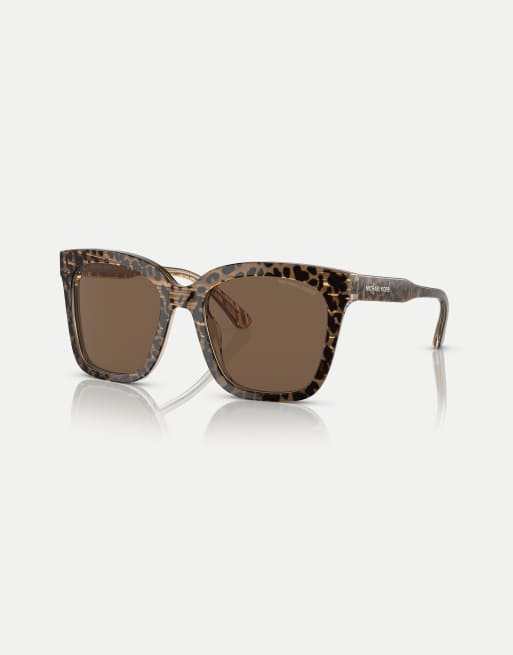 Michael Kors San marino square sunglasses with brown lens in brown, 3 of 4