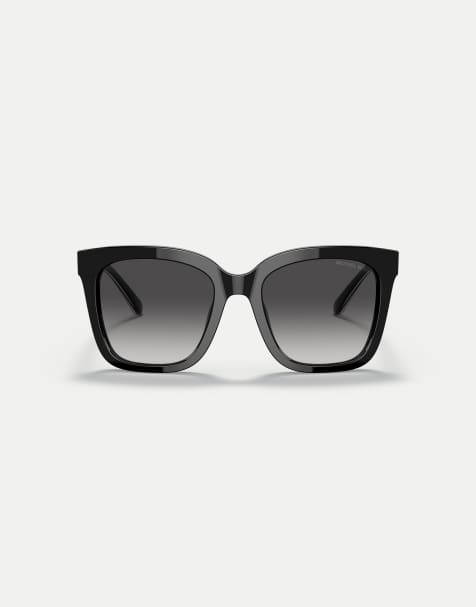 Michael Kors San marino square sunglasses with grey lens in black - view 1