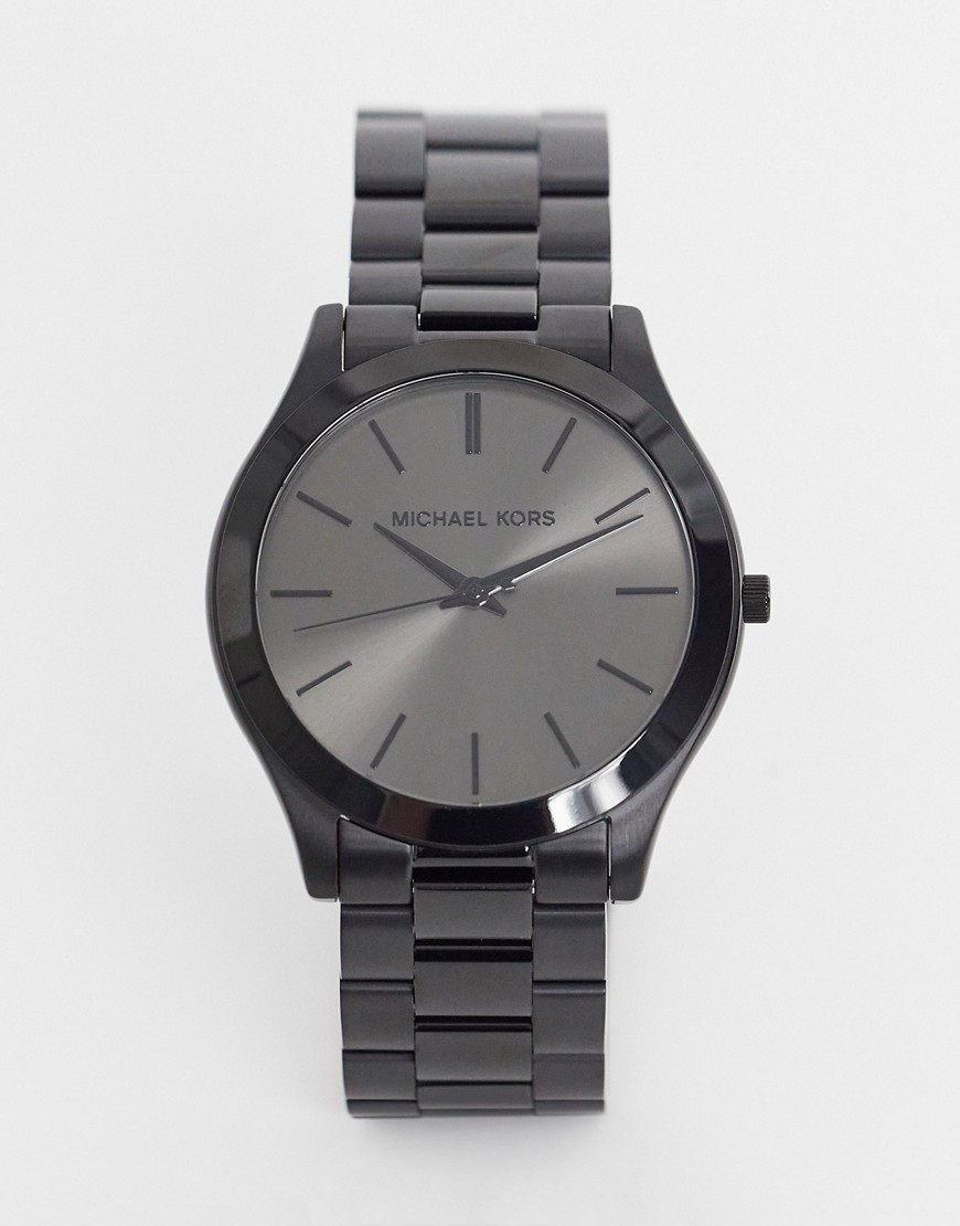 Michael Kors slim runway bracelet watch in black MK8507