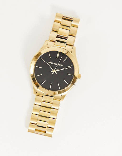 Michael Kors slim runway bracelet watch in gold MK8621
