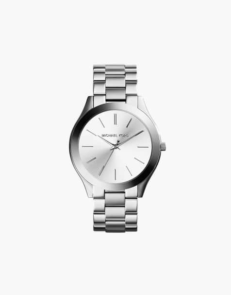 Michael Kors – Slim Runway – Damenuhr aus silberfarbenem Edelstahl mit drei Zeigern - view 1
