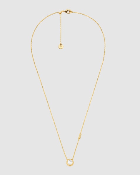 Michael Kors Solitaire stone pendant necklace in gold - view 1