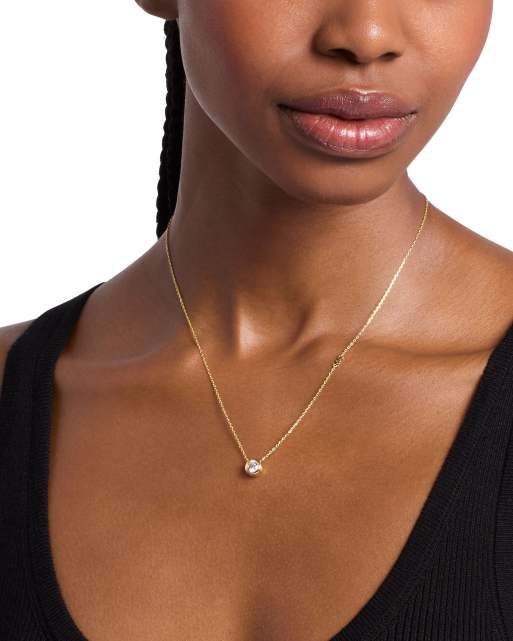 Michael Kors Solitaire stone pendant necklace in gold, 3 of 4