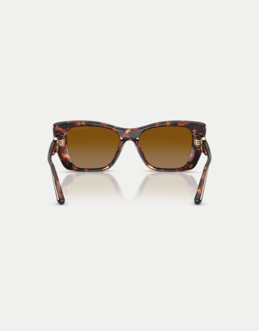 Michael Kors Tokyo lunettes de soleil carrées polarisées à verres marron en écaille marron, 2 de 4