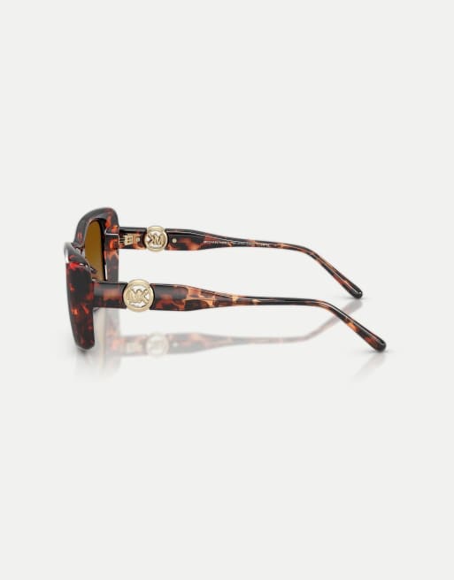 Michael Kors Tokyo lunettes de soleil carrées polarisées à verres marron en écaille marron, 4 de 4