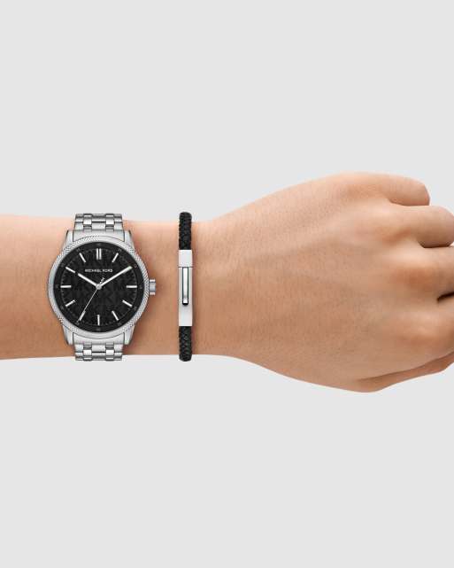 Michael Kors Wolfe three-hand stainless steel watch in silver, 3 of 4