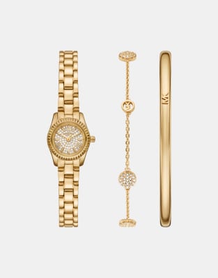 Michael Kors Women 3 hand lexington, gold stainless steel in gold